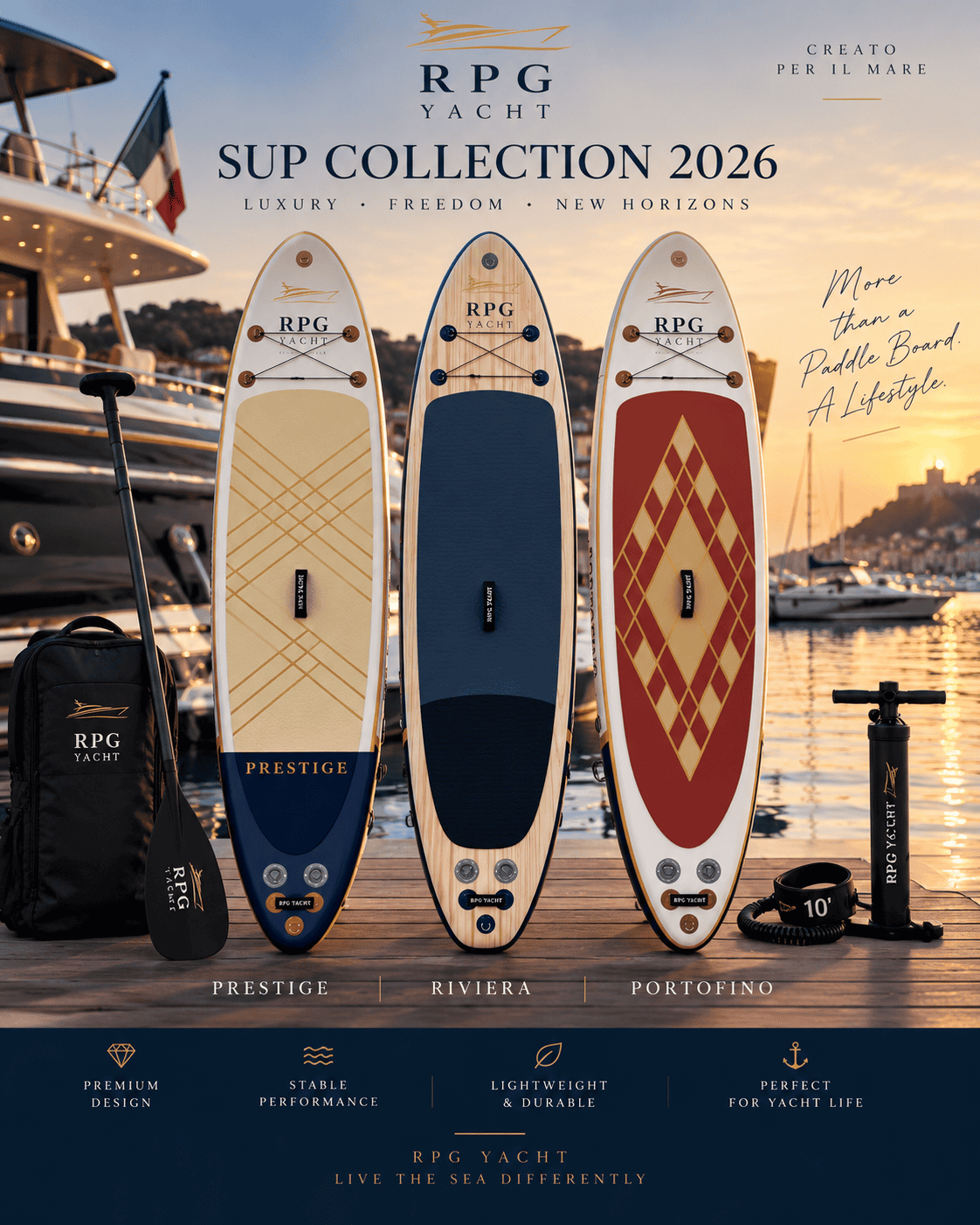 RPG YACHT SUP Collection 2026 - Prestige, Riviera e Portofino Signature